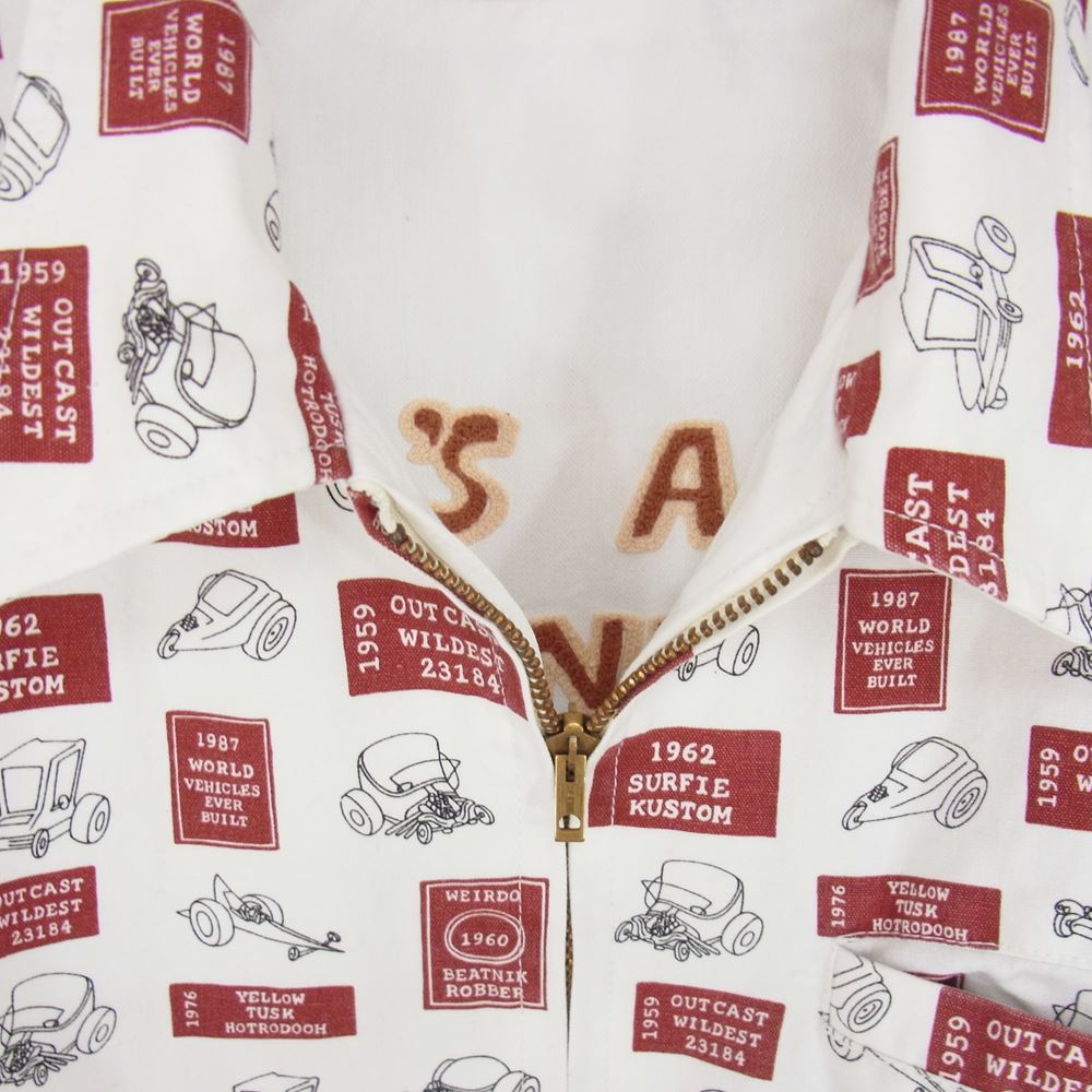 WEIRDO ウィアード 14AW WRD-14-AW-12 総柄 リバーシブル コットンジャケット ブルゾン ホワイト系 M【中古】