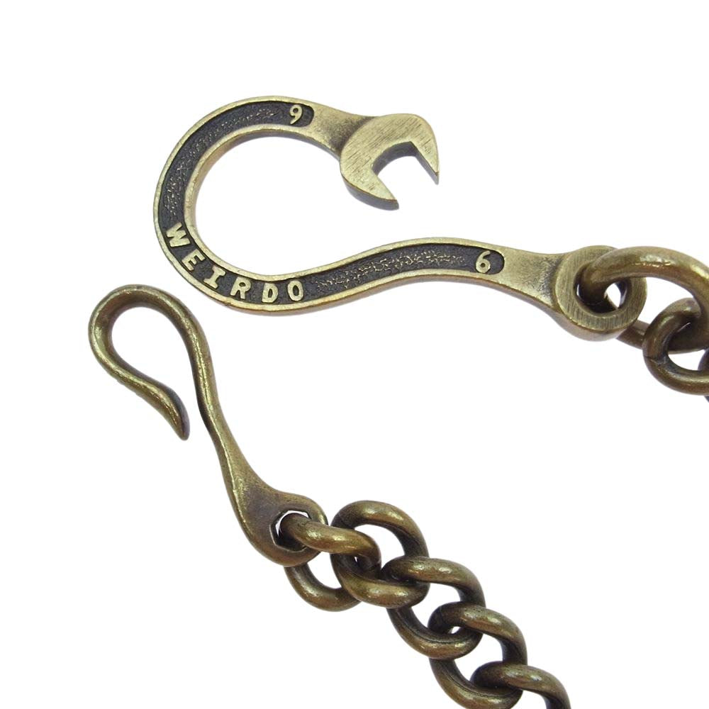 WEIRDO ウィアード Spanner Wallet Chain 真鍮 brass スパナ フック キーチェーン ウォレット チェーン ゴールド系【中古】
