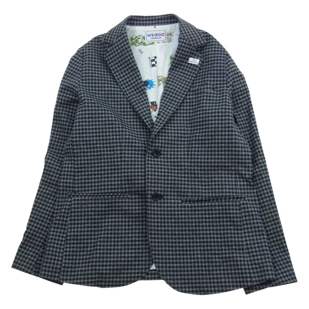 WEIRDO ウィアード 17AW WRD-17-AW-08 WRD-17-AW-09 WRD-17-AW-10 BICYCLE PLATES JACKET BICYCLE PLATES VEST BICYCLE PLATES PANTS ジャケット リバーシブルベスト サスペンダー付 パンツ 3ピースセット ブラック系 グレー系 M【中古】