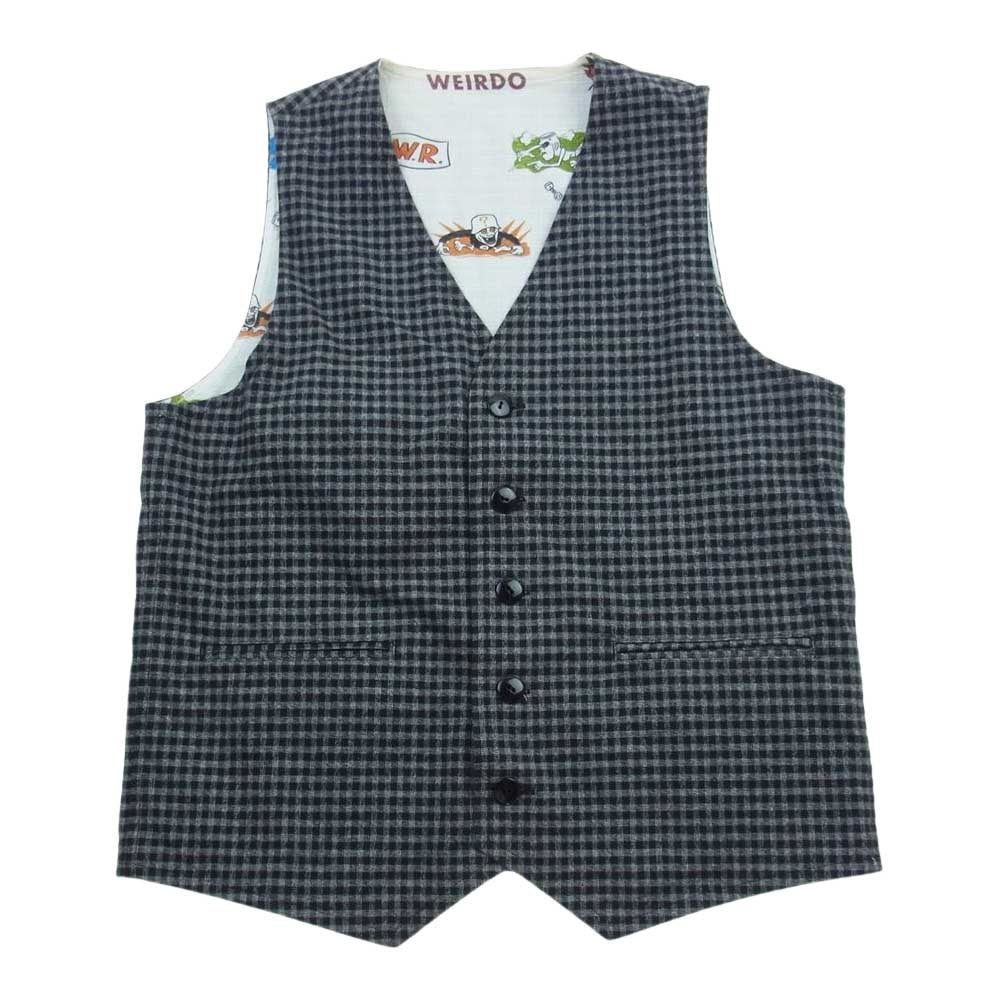 WEIRDO ウィアード 17AW WRD-17-AW-08 WRD-17-AW-09 WRD-17-AW-10 BICYCLE PLATES JACKET BICYCLE PLATES VEST BICYCLE PLATES PANTS ジャケット リバーシブルベスト サスペンダー付 パンツ 3ピースセット ブラック系 グレー系 M【中古】