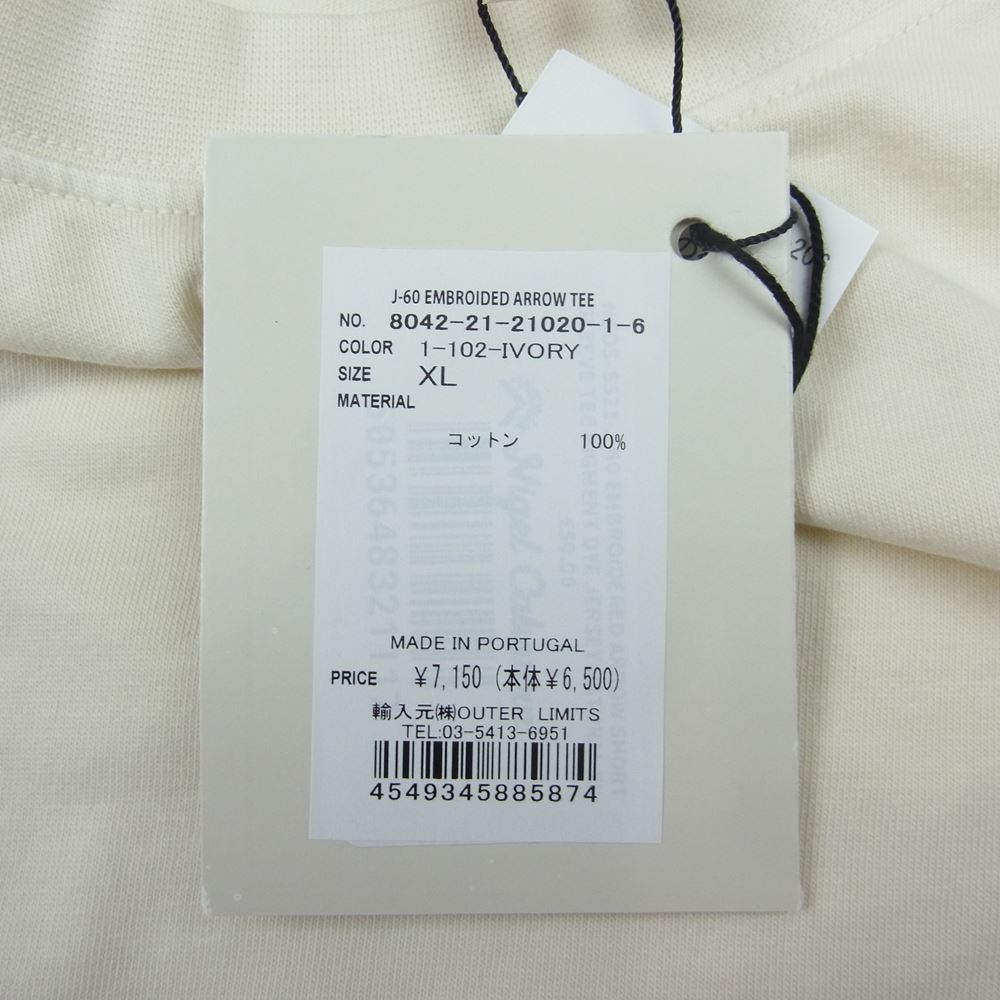 Nigel Cabourn ナイジェルケーボン 8042-21-21020 EMBROIDED ARROW TEE エンブロイデッドアロー Tシャツ IVORY  アイボリー系 XL【新古品】【未使用】【中古】