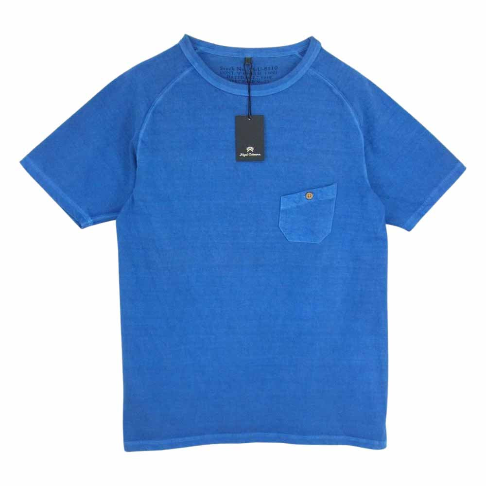 Nigel Cabourn ナイジェルケーボン 8038-00-21002 後染め BASIC T-SHIRT ベーシック Tシャツ ポケット ブルー系 46【新古品】【未使用】【中古】