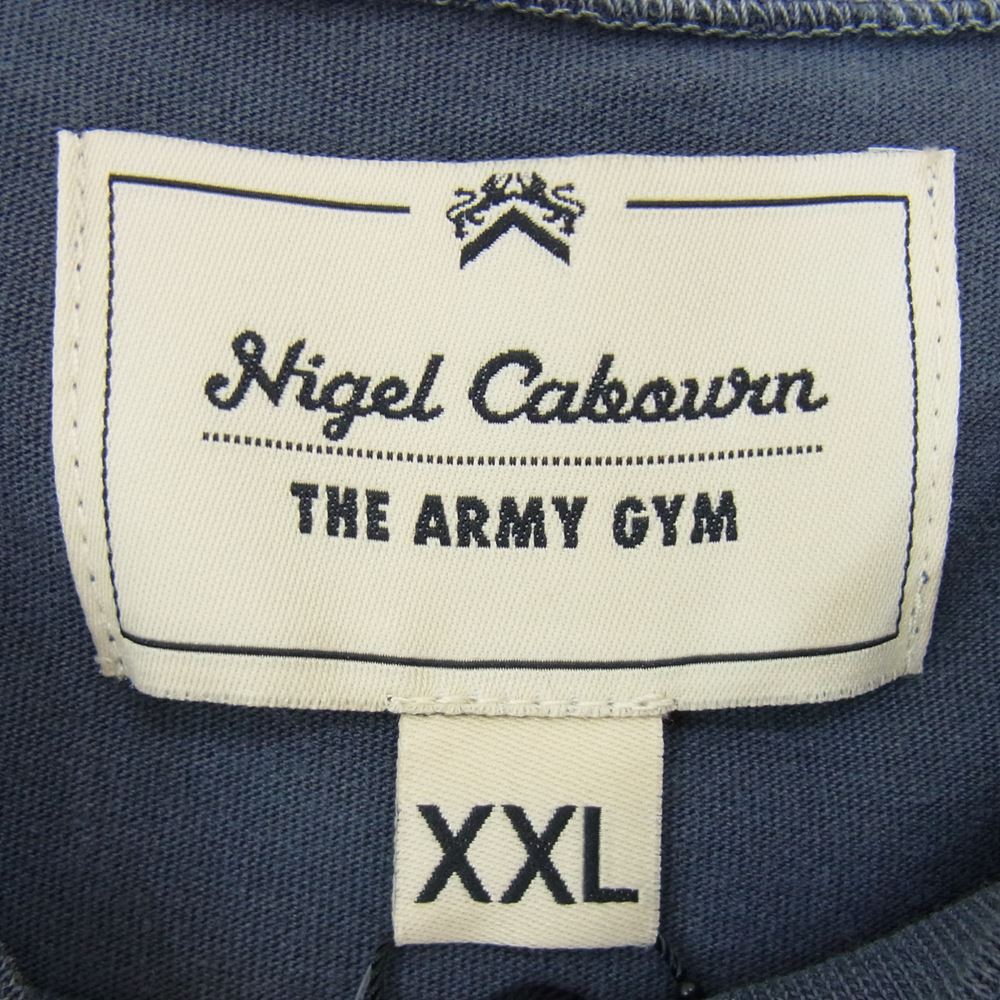 Nigel Cabourn ナイジェルケーボン 8042-21-21020 EMBROIDED ARROW TEE エンブロイデッドアロー Tシャツ NAVY グレー系 ブルーグレー XXL【新古品】【未使用】【中古】