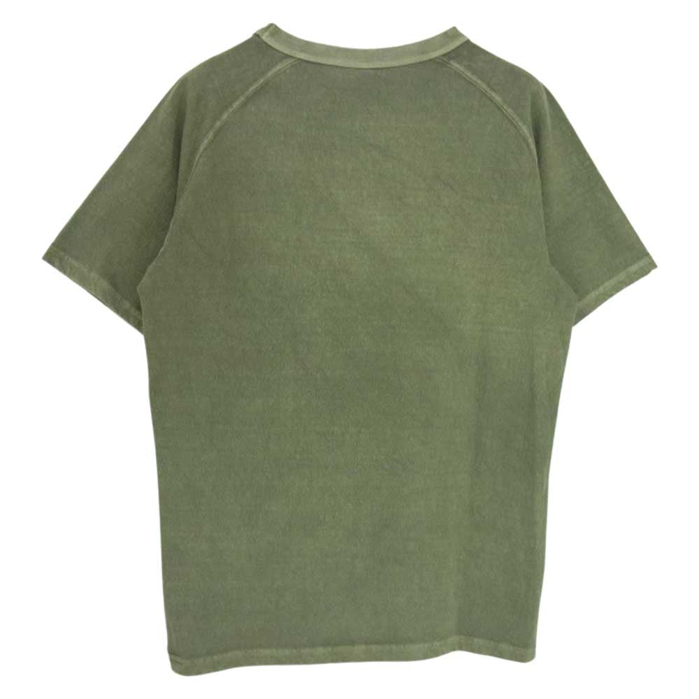 Nigel Cabourn ナイジェルケーボン 8042-00-21021 後染め BASIC T-SHIRT ベーシック Tシャツ ポケット カーキ系 46【新古品】【未使用】【中古】