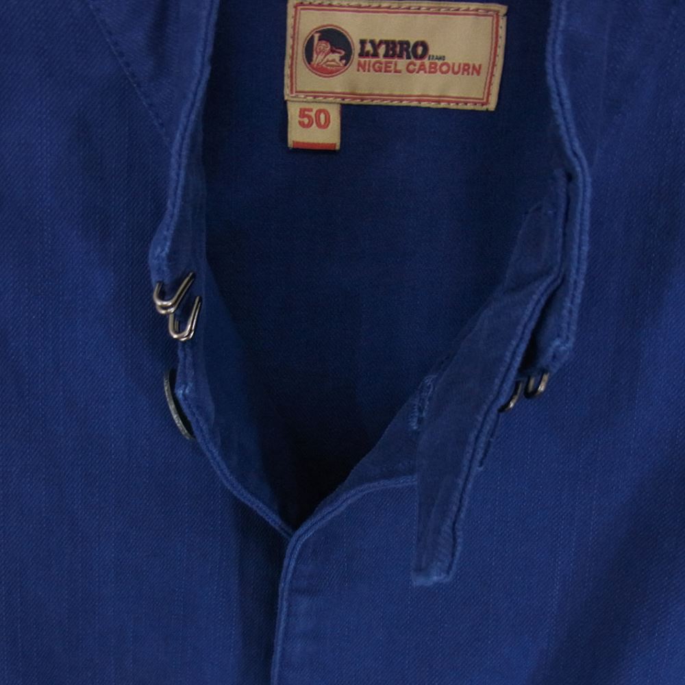 Nigel Cabourn ナイジェルケーボン 8046-13-80010 × LYBRO ライブロ RAILROAD JACKET COTTON TWILL スタンドカラー ジャケット ネイビー系 50【極上美品】【中古】