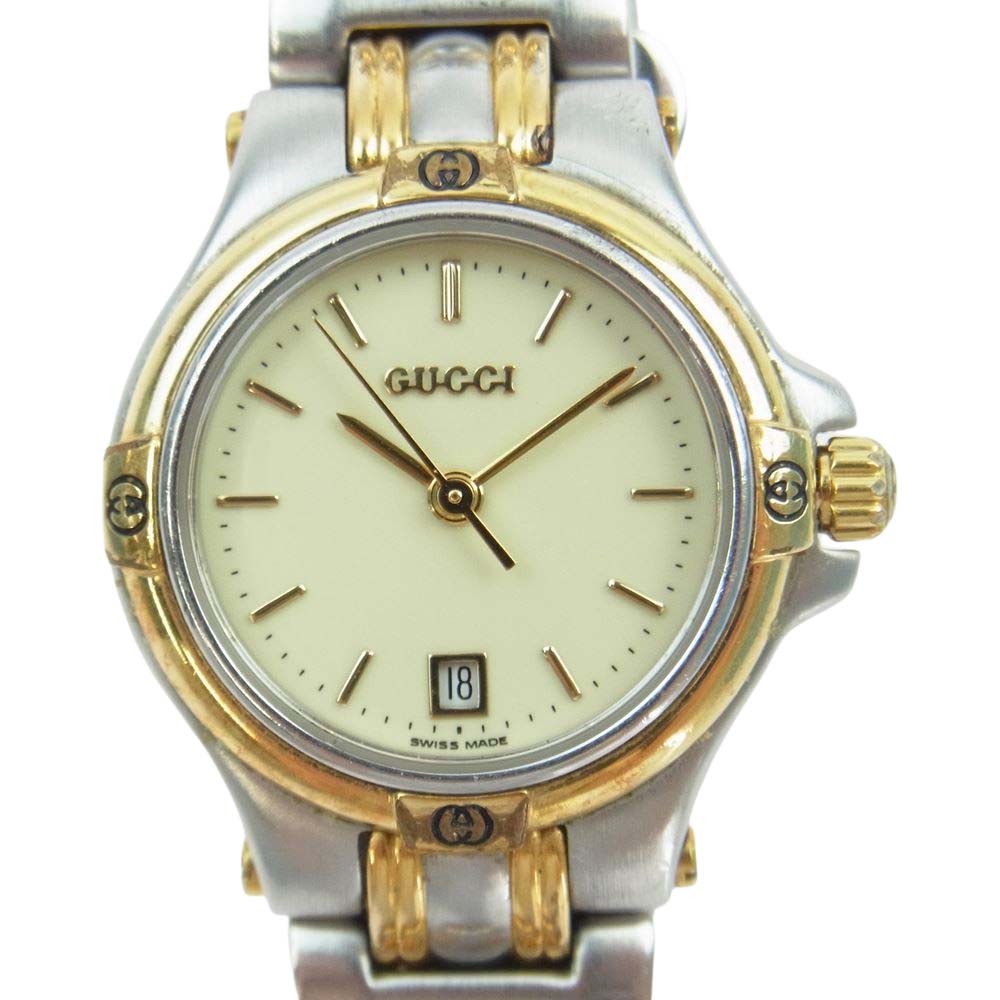GUCCI グッチ 9040 L ステンレス クォーツ コンピ 腕時計 シルバー系 ゴールド系【中古】