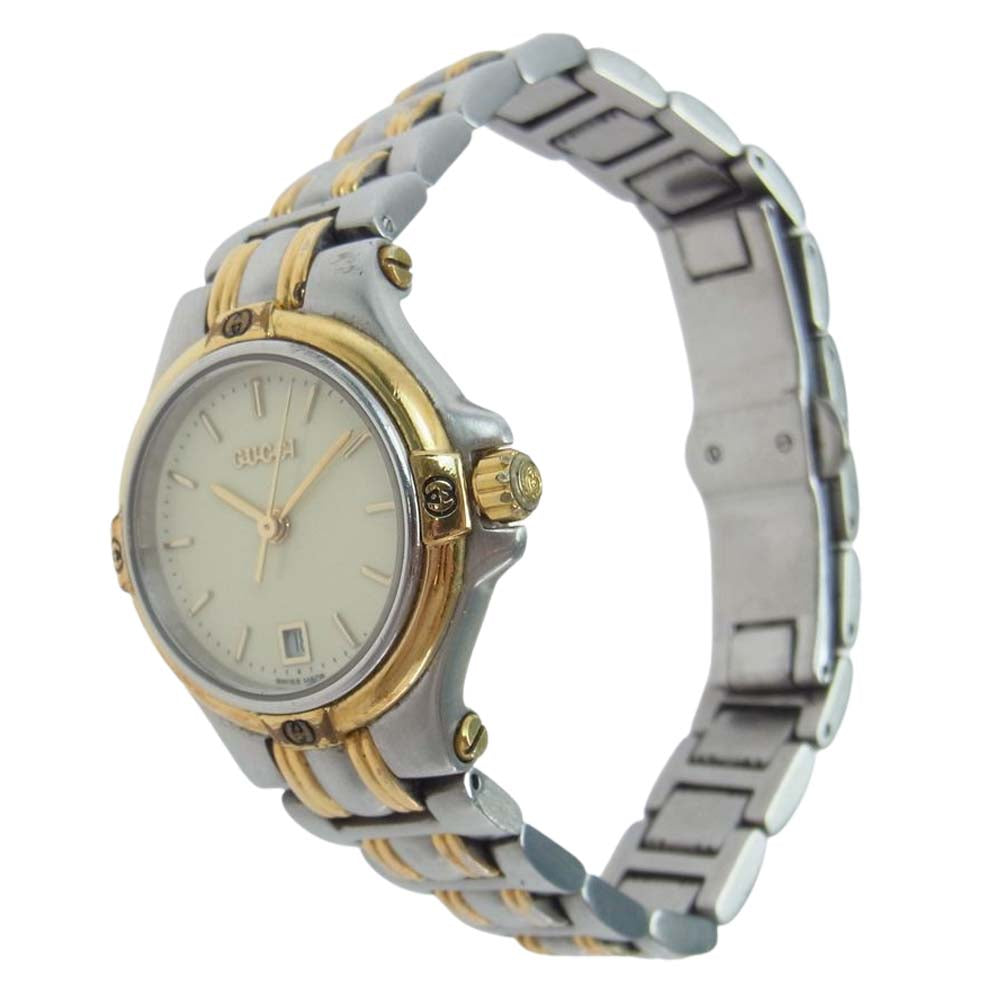 GUCCI グッチ 9040 L ステンレス クォーツ コンピ 腕時計 シルバー系 ゴールド系【中古】