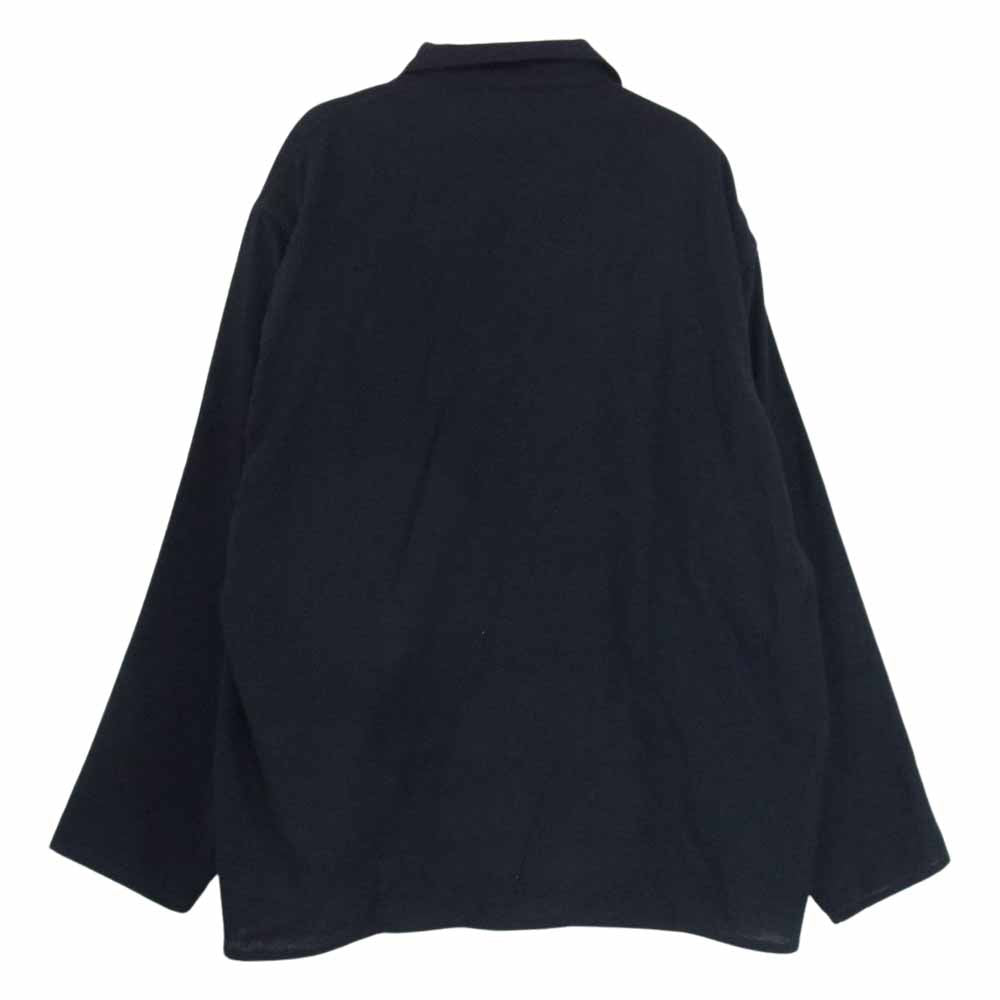 COMOLI コモリ 20AW S03-02007  カシミヤ和紙 CPO オープンカラー 長袖シャツ ネイビー系 3【中古】