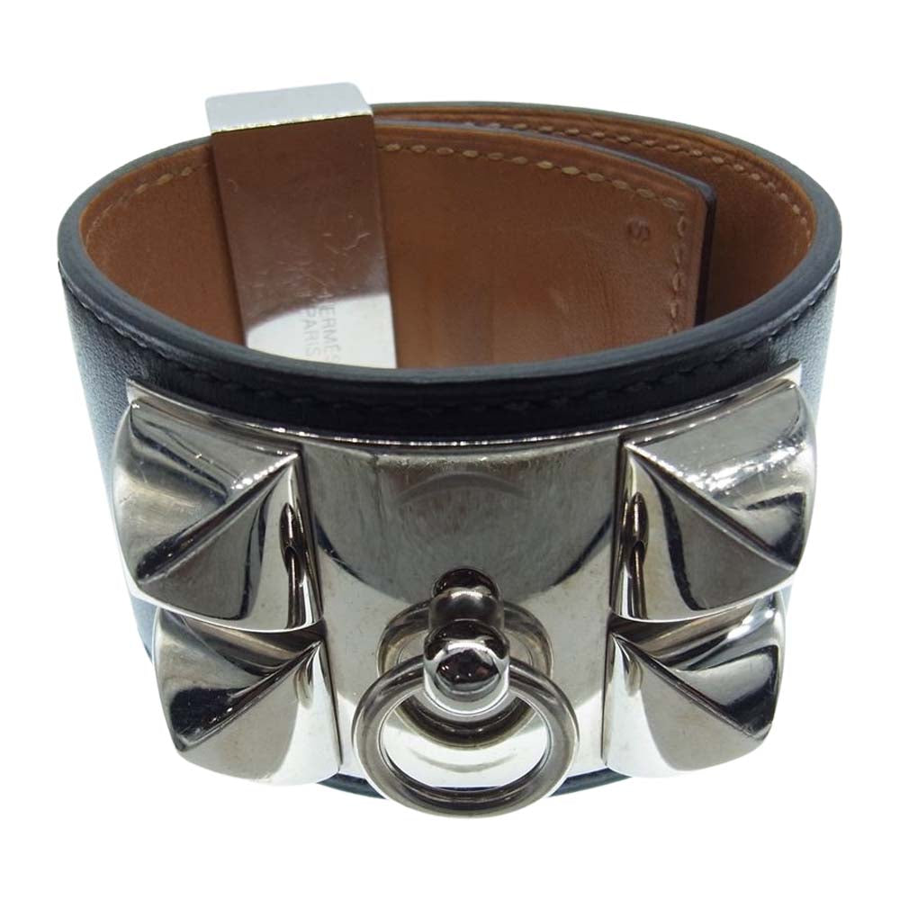 HERMES エルメス コリエドシアン ブレスレット バングル シルバー系 ブラック系【中古】