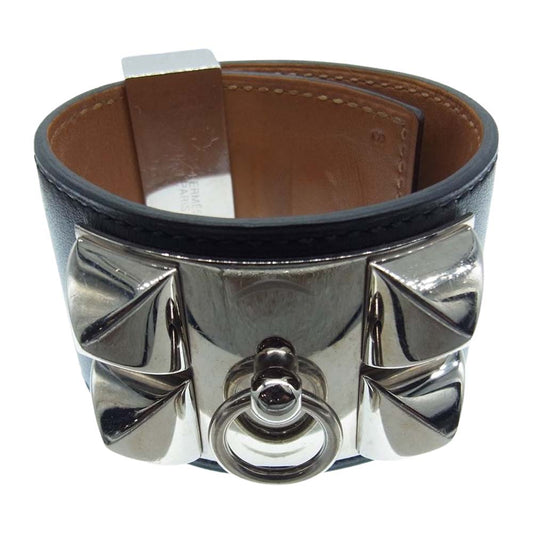 HERMES エルメス コリエドシアン ブレスレット バングル シルバー系 ブラック系【中古】