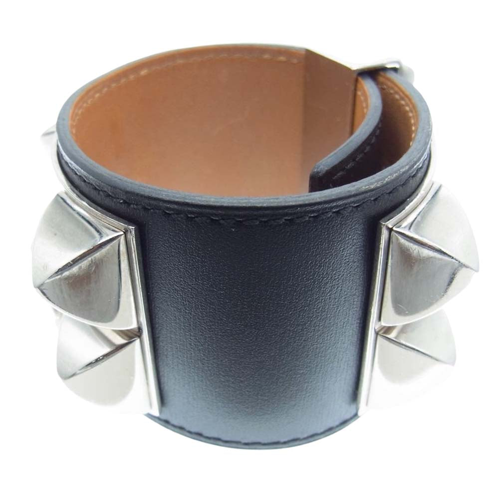 HERMES エルメス コリエドシアン ブレスレット バングル シルバー系 ブラック系【中古】