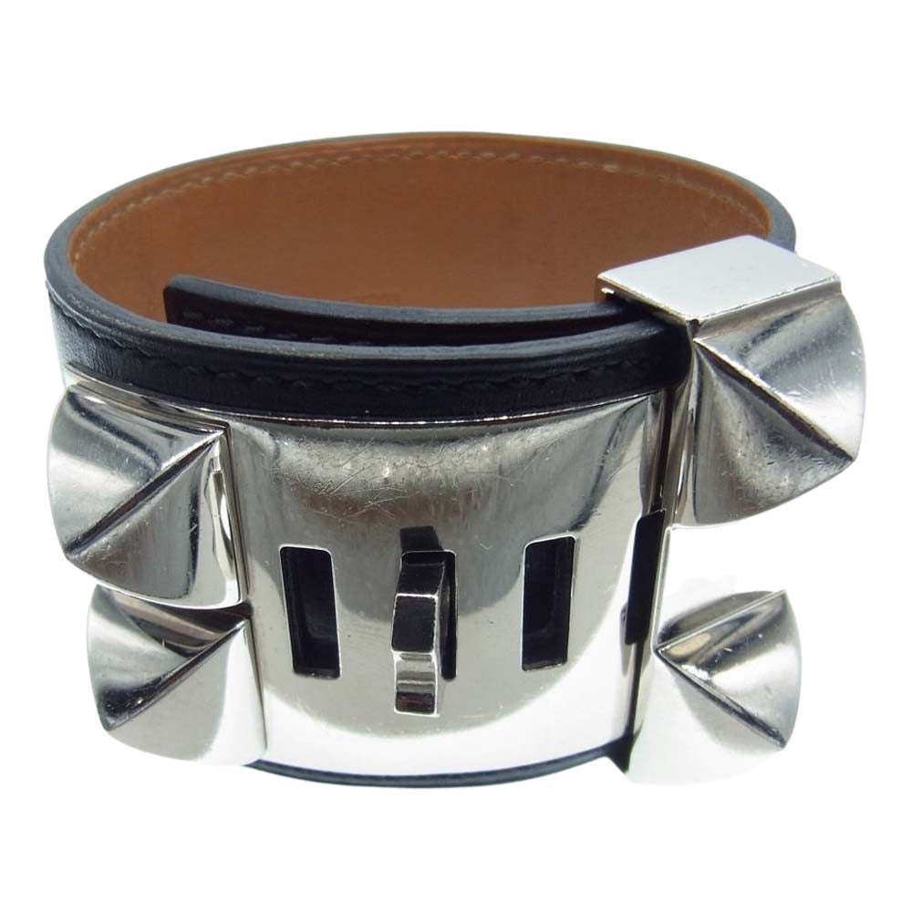 HERMES エルメス コリエドシアン ブレスレット バングル シルバー系 ブラック系【中古】