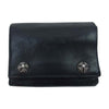 CHROME HEARTS クロムハーツ（原本無） 3FOLD 3フォールド クロスボタン レザーウォレット 3つ折り財布 ブラック系【中古】