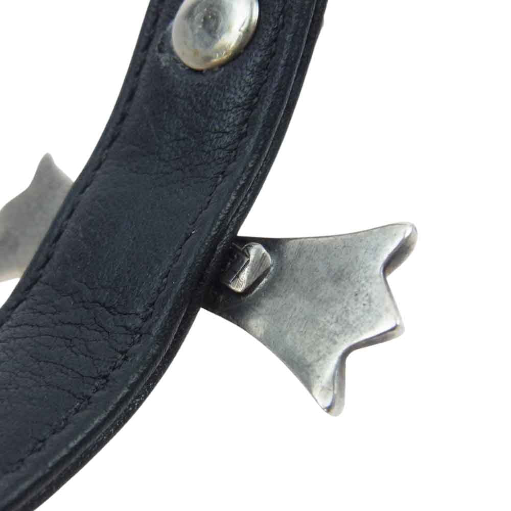 CHROME HEARTS クロムハーツ（原本無） BENT CH CROSS ベント ラージCHクロス ガンスリンガー レザーブレスレット ブラック系【中古】