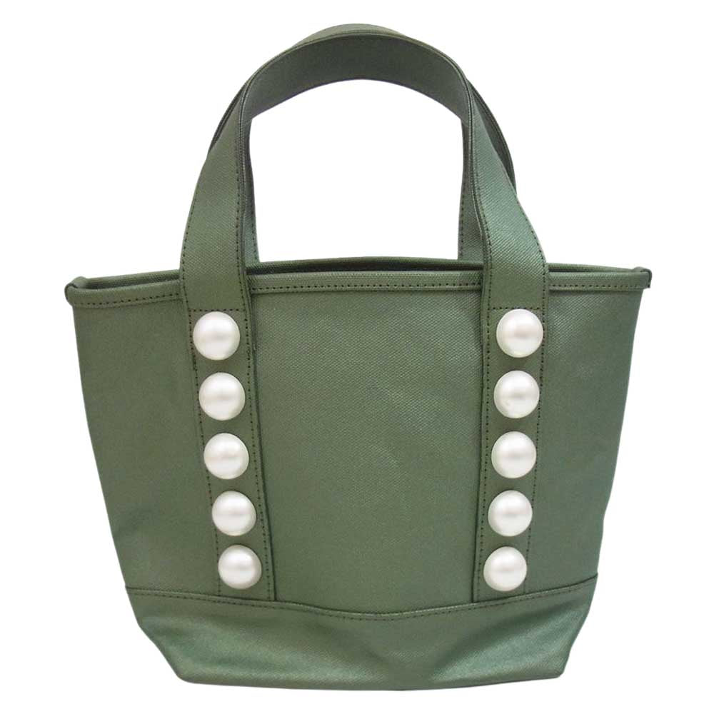 MUVEIL ミュベール トートバッグ フェイクパール Muguet Fifth Avenue  カーキ系【中古】
