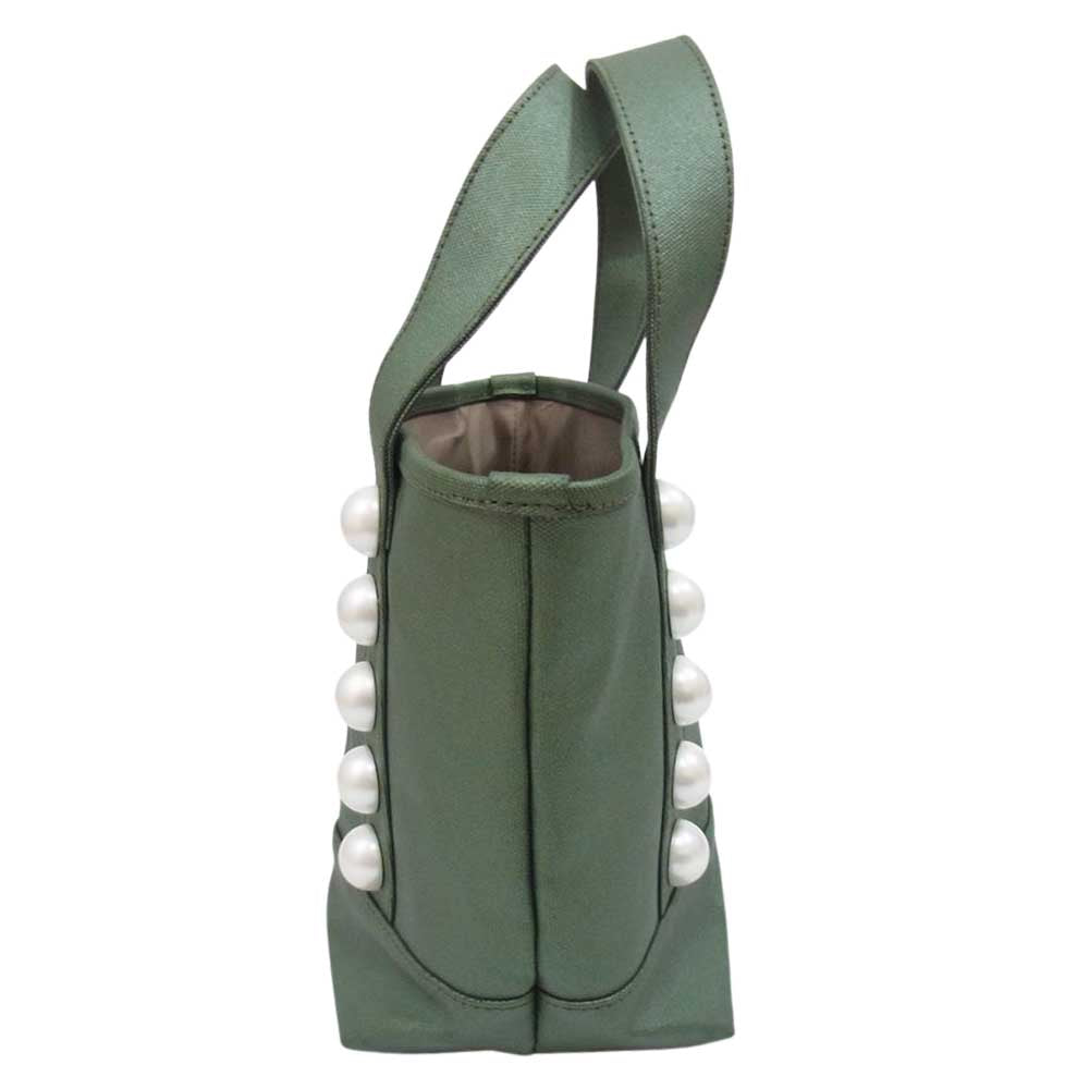 MUVEIL ミュベール トートバッグ フェイクパール Muguet Fifth Avenue  カーキ系【中古】