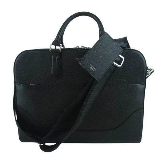 PELLE MORBIDA ペッレモルビダ pmo-ca015 Capitano キャピターノ CA015-ブリーフケース ビジネスバッグ 1室タイプ ブラック系【極上美品】【中古】