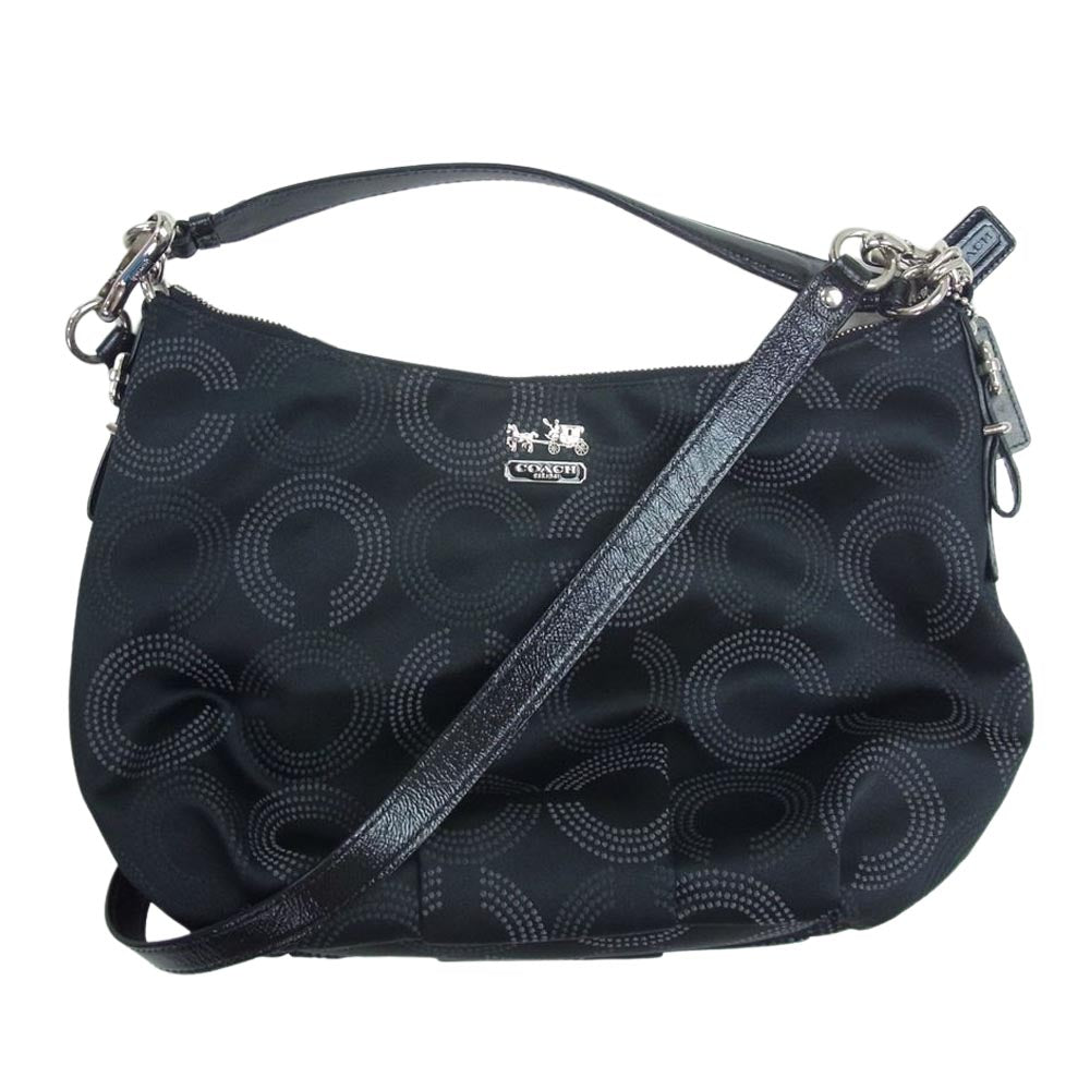 COACH コーチ 15929 15929 マディソン ドッテッド オプ アート コンバーチブル ショルダーバッグ ブラック系【美品】【中古】