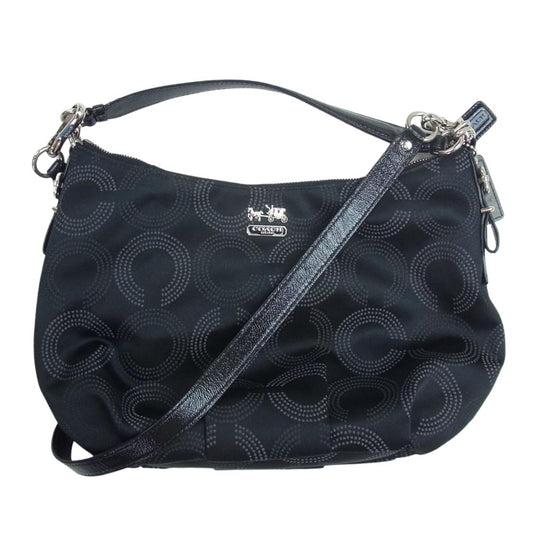 COACH コーチ 15929 15929 マディソン ドッテッド オプ アート コンバーチブル ショルダーバッグ ブラック系【美品】【中古】