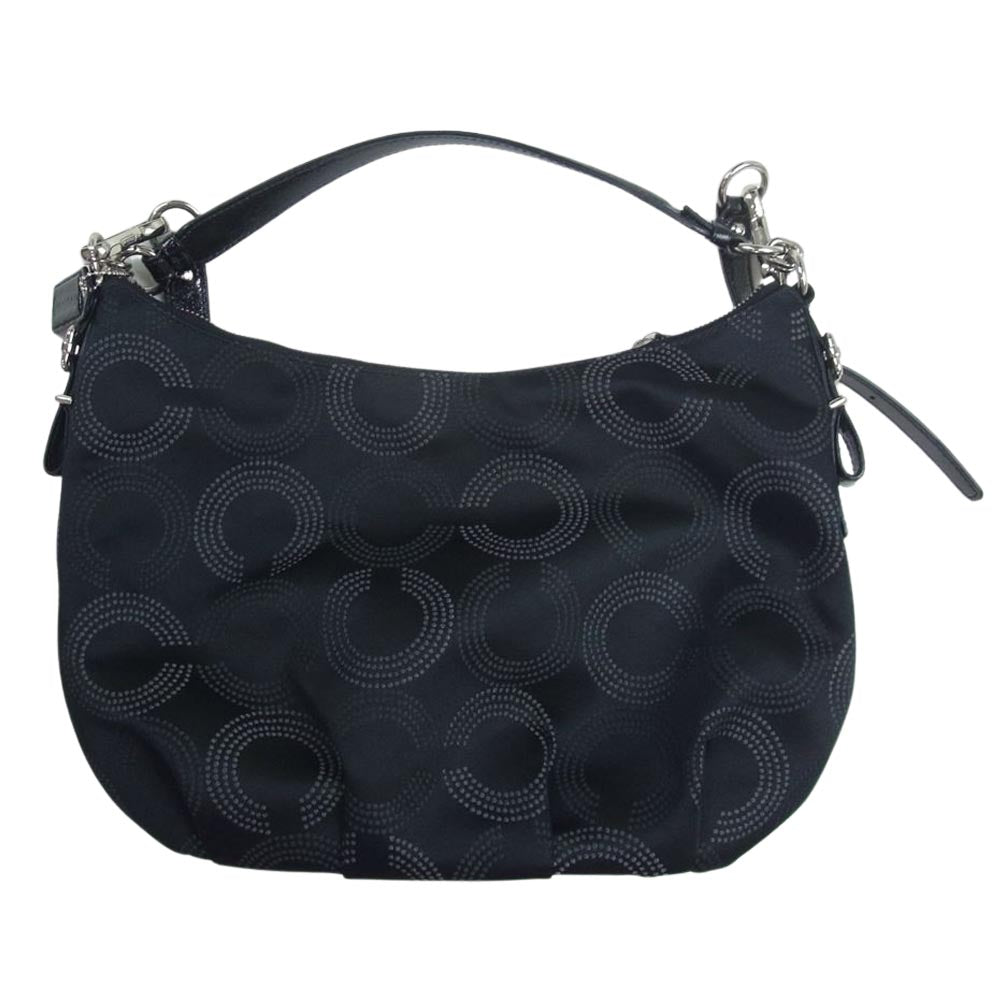 COACH コーチ 15929 15929 マディソン ドッテッド オプ アート コンバーチブル ショルダーバッグ ブラック系【美品】【中古】