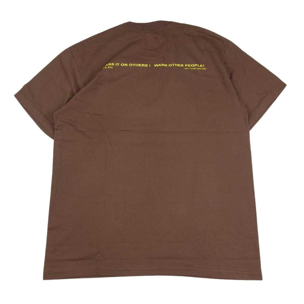 Supreme シュプリーム 22AW  Warning Tee ワーニング ロゴプリント 半袖 Tシャツ ブラウン系 M【新古品】【未使用】【中古】