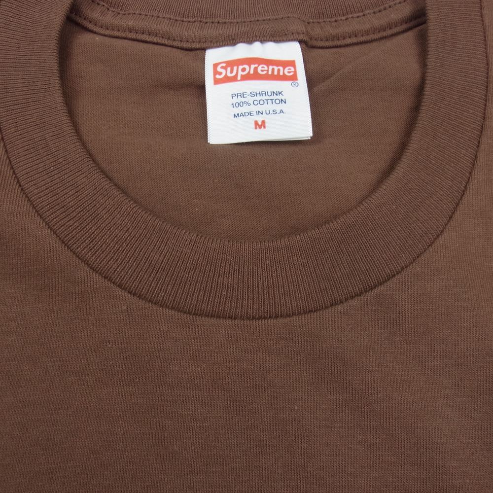 Supreme シュプリーム 22AW  Warning Tee ワーニング ロゴプリント 半袖 Tシャツ ブラウン系 M【新古品】【未使用】【中古】