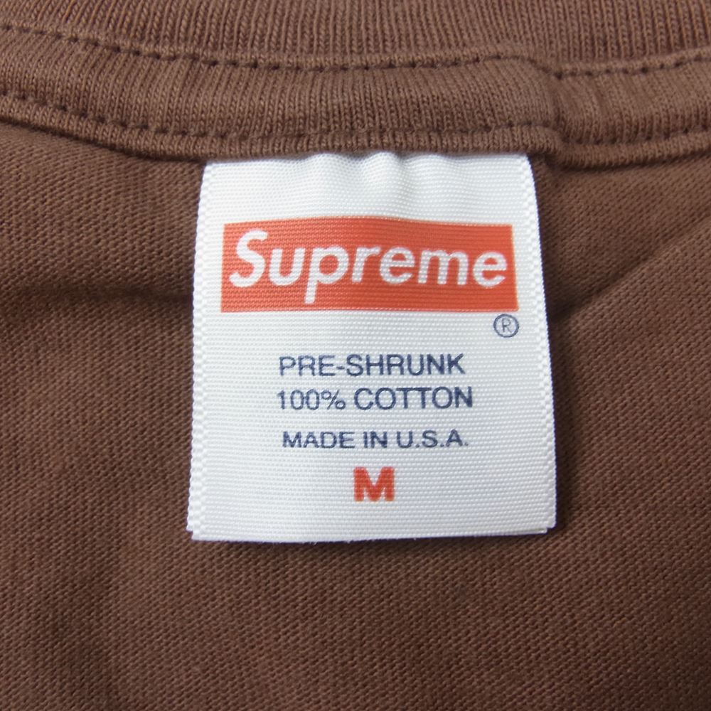Supreme シュプリーム 22AW  Warning Tee ワーニング ロゴプリント 半袖 Tシャツ ブラウン系 M【新古品】【未使用】【中古】