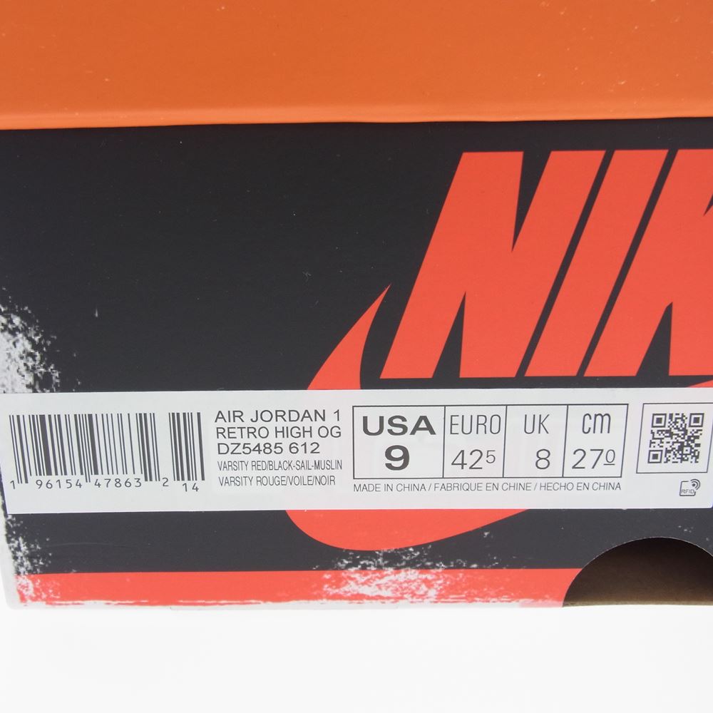 NIKE AIR JORDAN ナイキ ジョーダン DZ5485-612  1 RETRO HIGH OG CHICAGO LOST & FOUND レトロハイ シカゴ ロストアンドファウンド ハイカット スニーカー レッド系 27cm【新古品】【未使用】【中古】