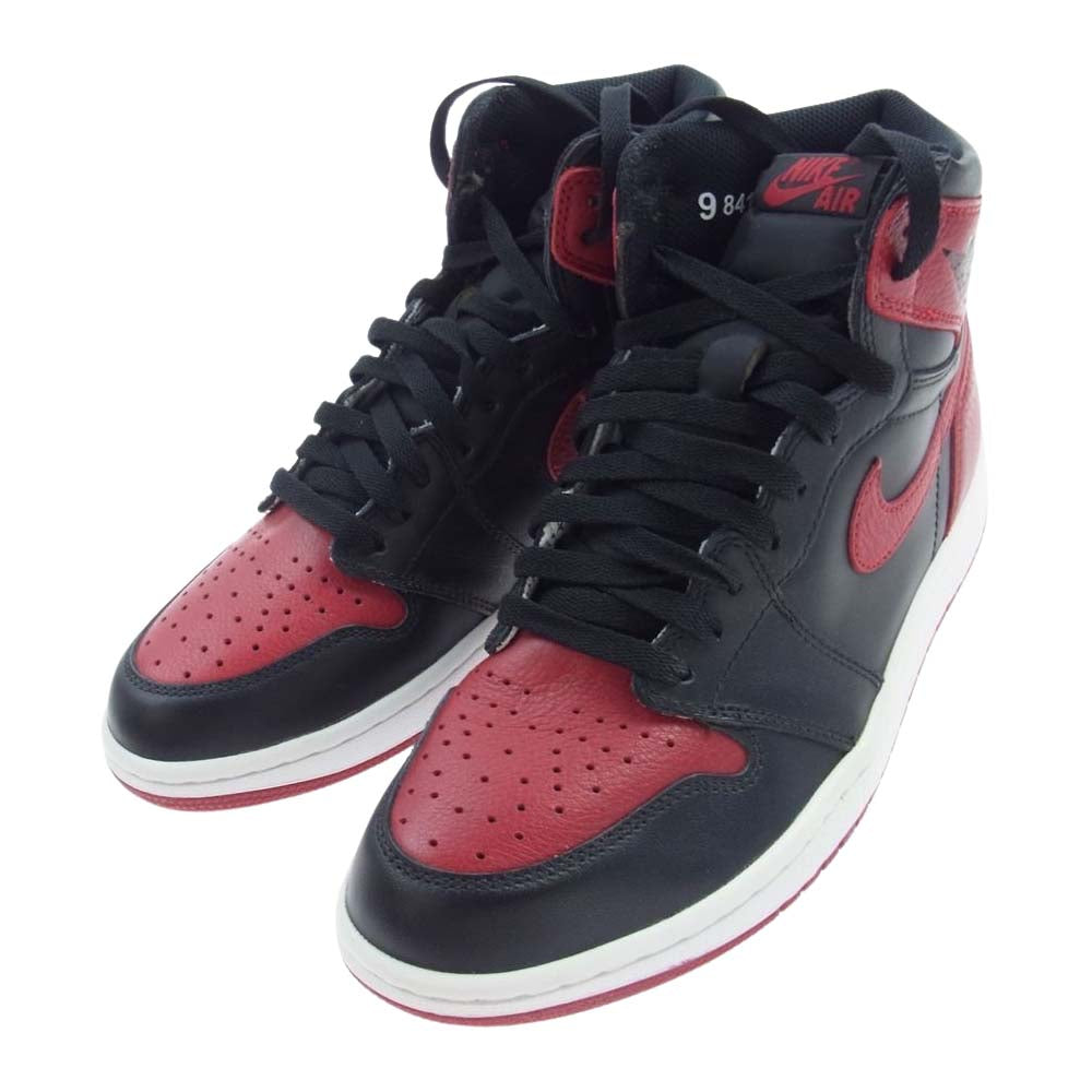 NIKE AIR JORDAN ナイキ ジョーダン 555088-001 16年製 RETRO HIGH OG BANNED BRED レトロ バーンド ブレッド ハイカット スニーカー ブラック系 レッド系 27cm【美品】【中古】