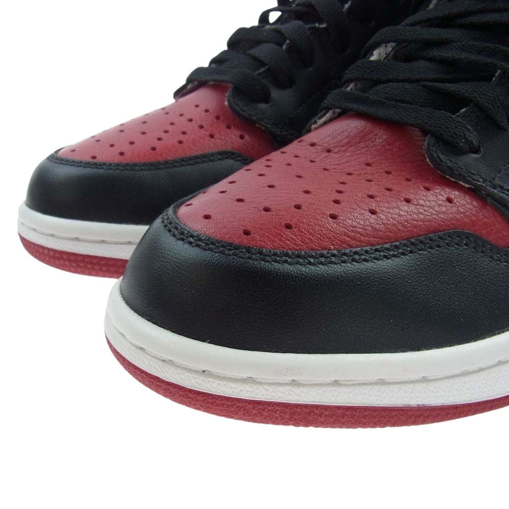 NIKE AIR JORDAN ナイキ ジョーダン 555088-001 16年製 RETRO HIGH OG BANNED BRED レトロ バーンド ブレッド ハイカット スニーカー ブラック系 レッド系 27cm【美品】【中古】