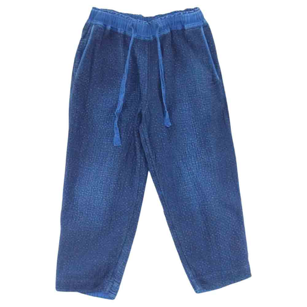 PORTER CLASSIC ポータークラシック 23SS PC-059-2104 NEW SASHIKO WIDE PANTS ニュー サシコ ワイド パンツ 刺子 ネイビー系 3【美品】【中古】