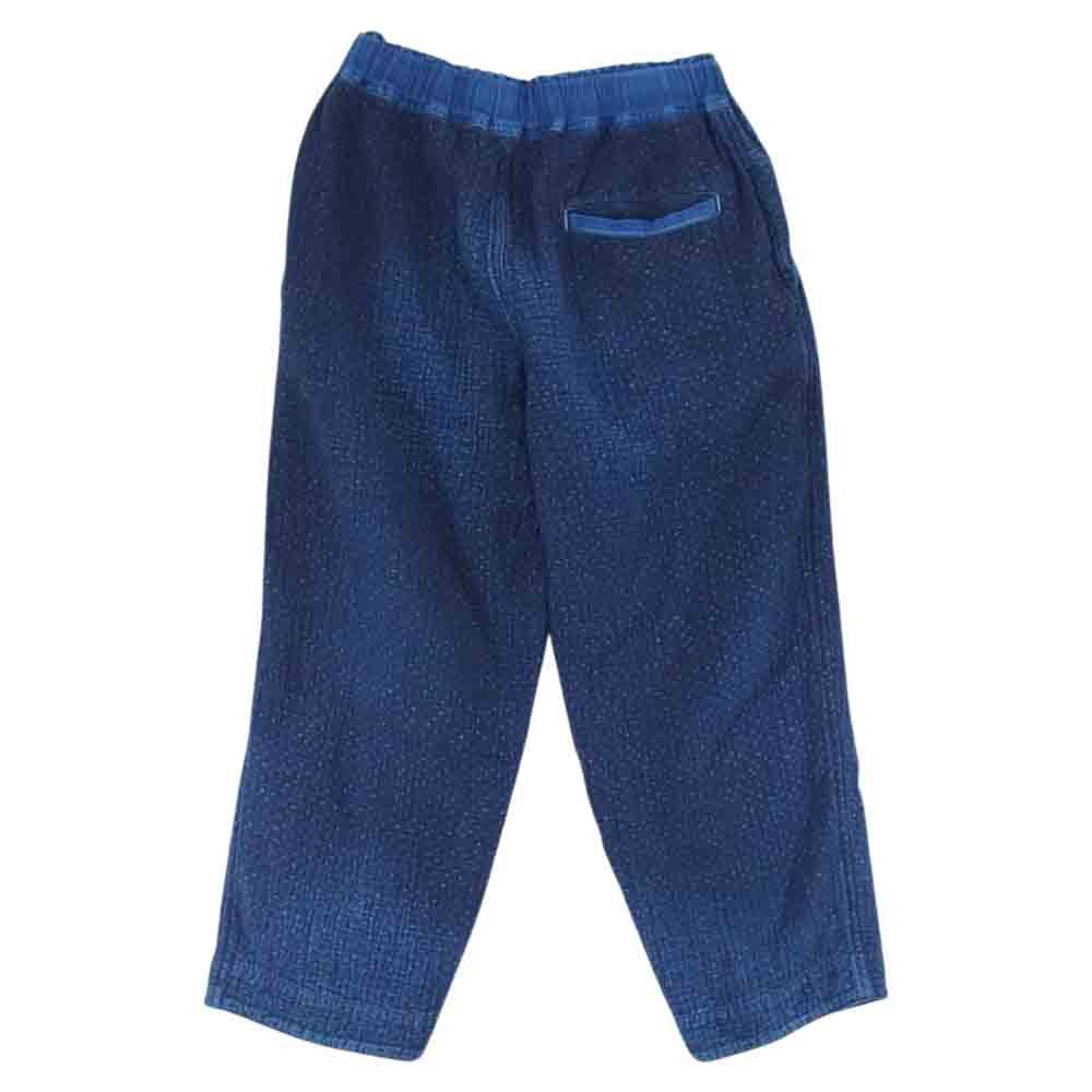 PORTER CLASSIC ポータークラシック 23SS PC-059-2104 NEW SASHIKO WIDE PANTS ニュー サシコ ワイド パンツ 刺子 ネイビー系 3【美品】【中古】
