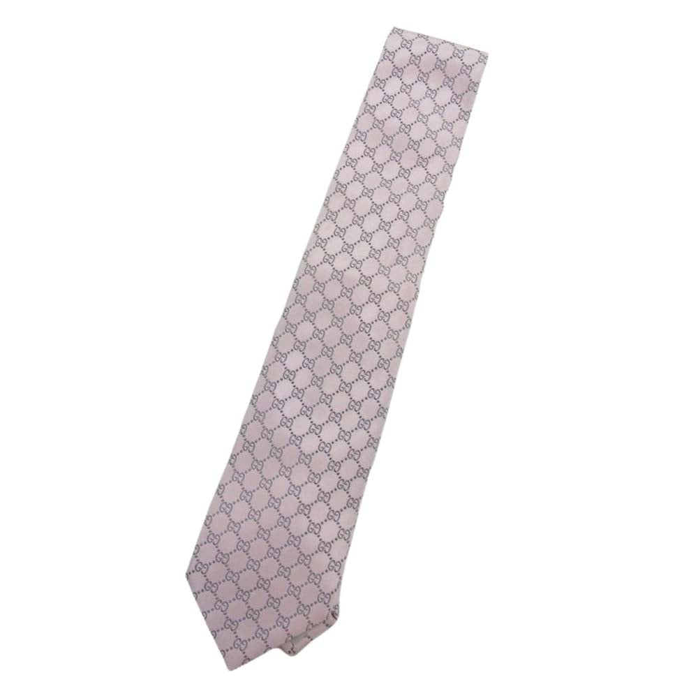 GUCCI グッチ GG柄 総柄 シルク100％ ネクタイ ピンク ピンク系【美品】【中古】