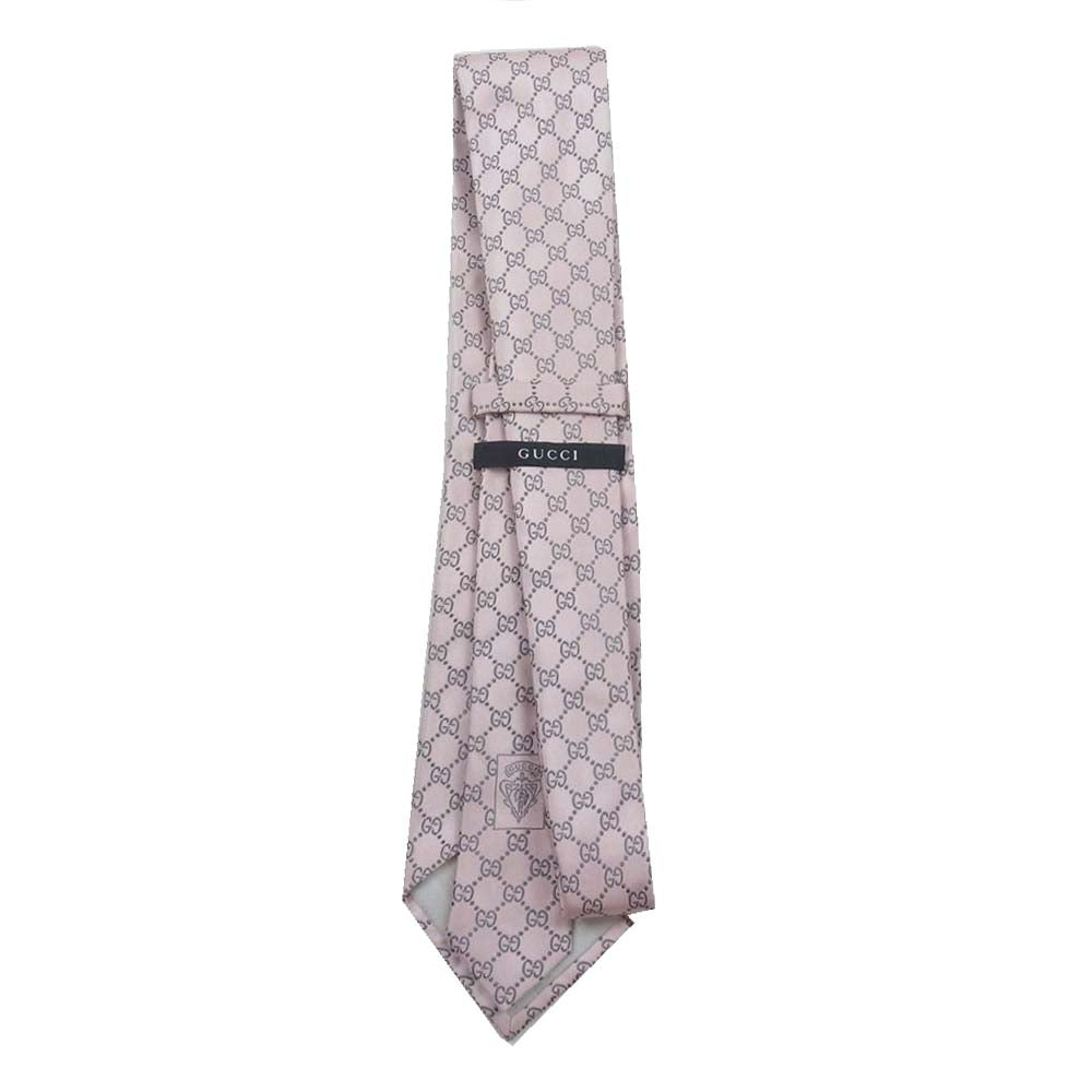 GUCCI グッチ GG柄 総柄 シルク100％ ネクタイ ピンク ピンク系【美品】【中古】