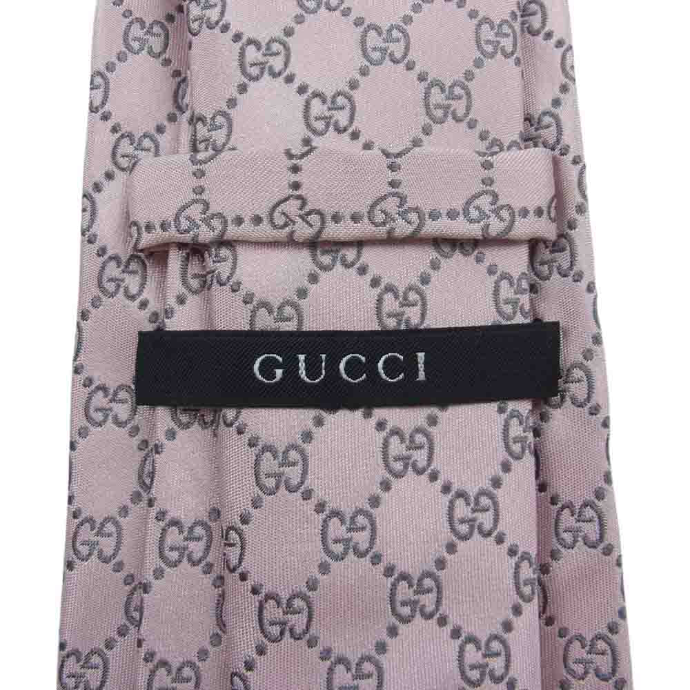 GUCCI グッチ GG柄 総柄 シルク100％ ネクタイ ピンク ピンク系【美品】【中古】