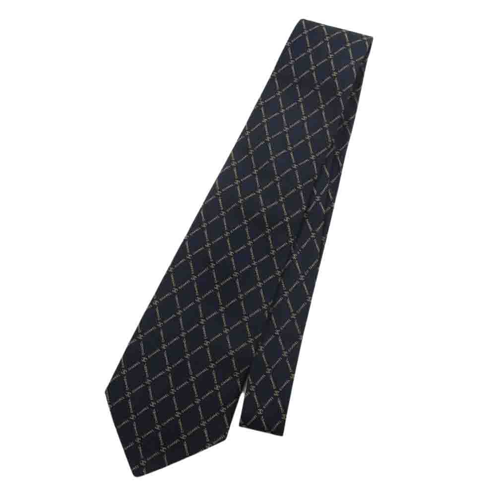 CHANEL シャネル ココマーク ロゴ シルク100％ ネクタイ ネイビー ネイビー系【中古】