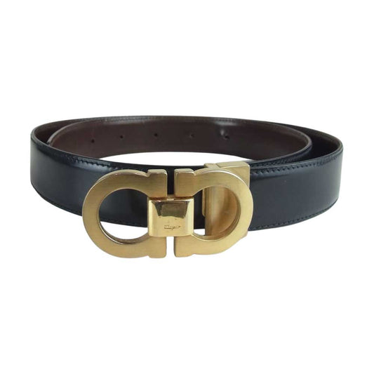 Salvatore Ferragamo サルヴァトーレフェラガモ ガンチーニ バックル レザー ベルト ブラック系【中古】