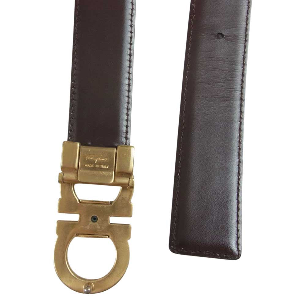 Salvatore Ferragamo サルヴァトーレフェラガモ ガンチーニ バックル レザー ベルト ブラック系【中古】