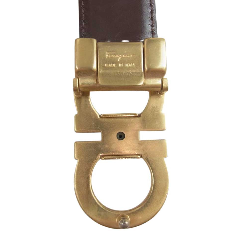 Salvatore Ferragamo サルヴァトーレフェラガモ ガンチーニ バックル レザー ベルト ブラック系【中古】