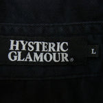 HYSTERIC GLAMOUR ヒステリックグラマー 4AH-1873 KICK OUT THE JAMS ワッペン付き バック 刺繍 ミリタリーシャツ ブラック系 L【中古】