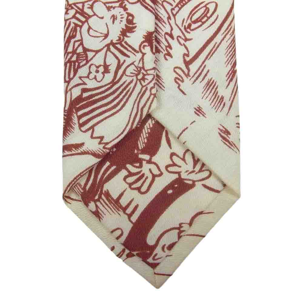 GLADHAND & Co. グラッドハンド GH TIE ネクタイ コミック柄 総柄 レッド オフホワイト系 レッド系【中古】