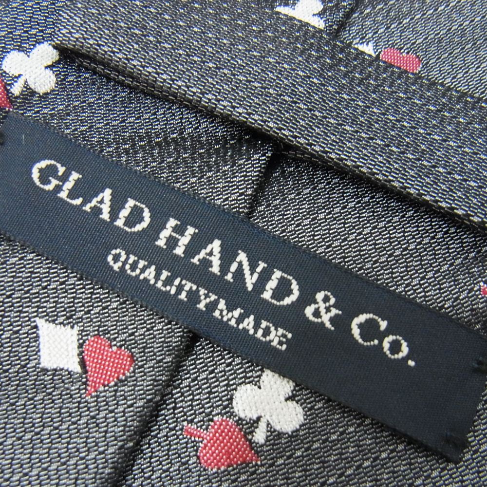 GLADHAND & Co. グラッドハンド GH TIE ネクタイ トランプマーク 柄 グレー系【中古】