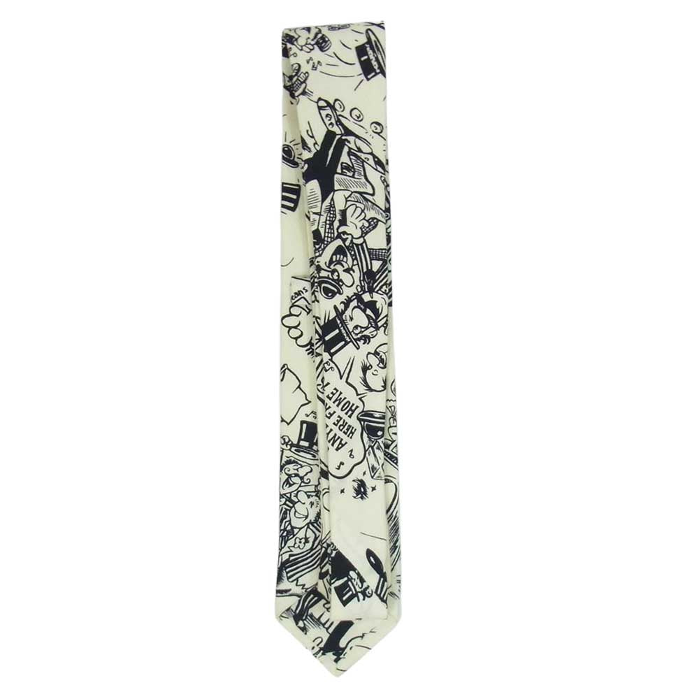 GLADHAND & Co. グラッドハンド GH TIE ネクタイ コミック柄 総柄 ブラック オフホワイト系【中古】