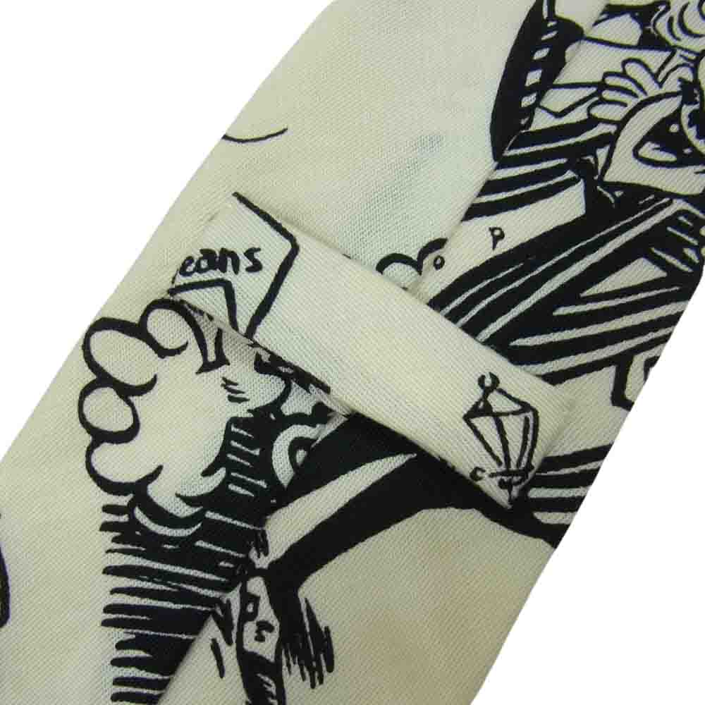 GLADHAND & Co. グラッドハンド GH TIE ネクタイ コミック柄 総柄 ブラック オフホワイト系【中古】