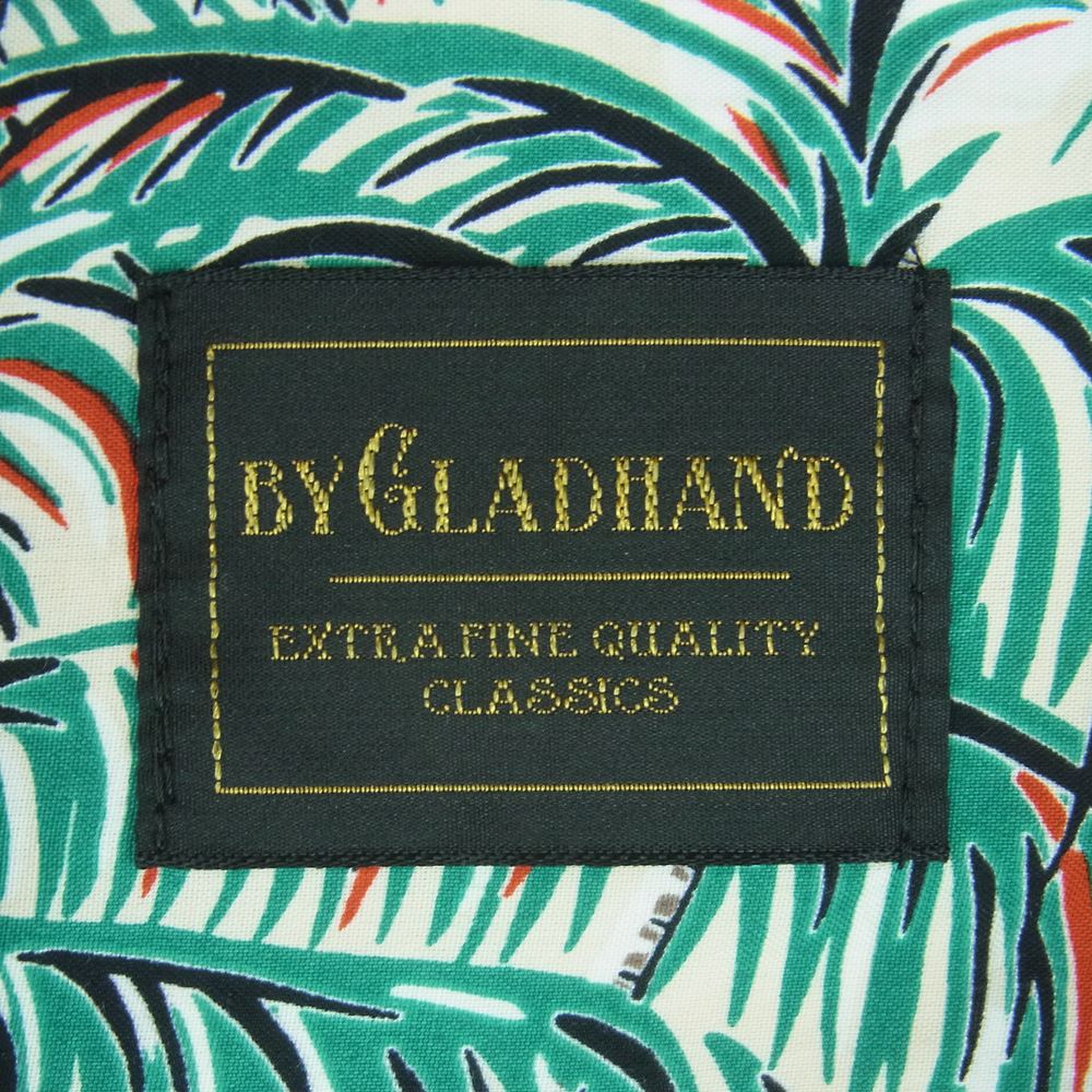 GLADHAND & Co. グラッドハンド 23SS BYGH-23-SS-06 PALM TREE - L/S SHIRTS オリジナル 抜染 レーヨン アロハ ハワイアン 長袖 シャツ オフホワイト系 クリーム系 XL【中古】