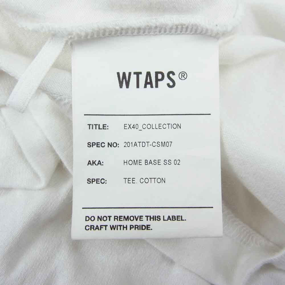 WTAPS ダブルタップス 20SS 201ATDT-CSM07 HOMME BASE SS 02 TEE COTTON ホームベース 半袖 Tシャツ ホワイト系 03【中古】