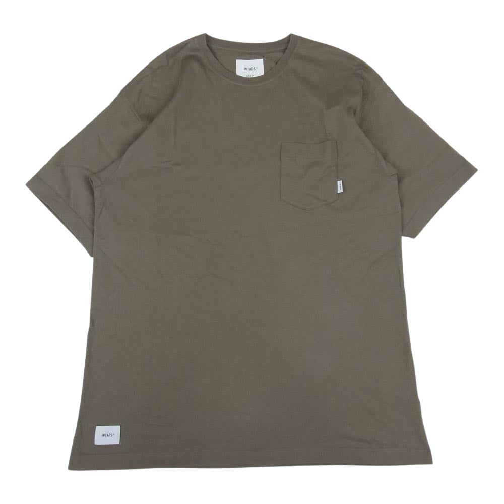 WTAPS ダブルタップス 21SS 211ATDT-CSM03 BLANK SS COTTON ブランク 無地 ポケット 半袖 Tシャツ グレージュ系 03【中古】