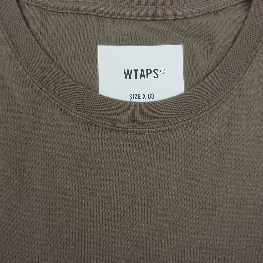 WTAPS ダブルタップス 21SS 211ATDT-CSM03 BLANK SS COTTON ブランク 無地 ポケット 半袖 Tシャツ グレージュ系 03【中古】