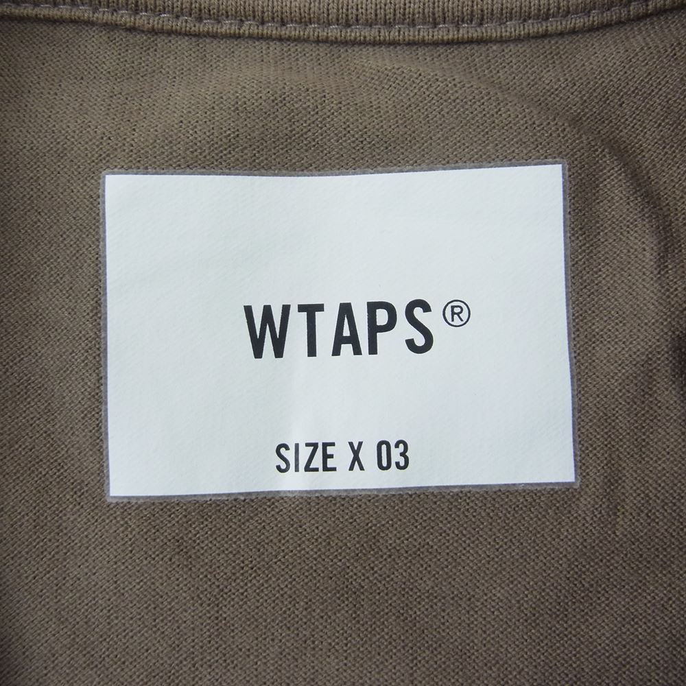 WTAPS ダブルタップス 21SS 211ATDT-CSM03 BLANK SS COTTON ブランク 無地 ポケット 半袖 Tシャツ グレージュ系 03【中古】