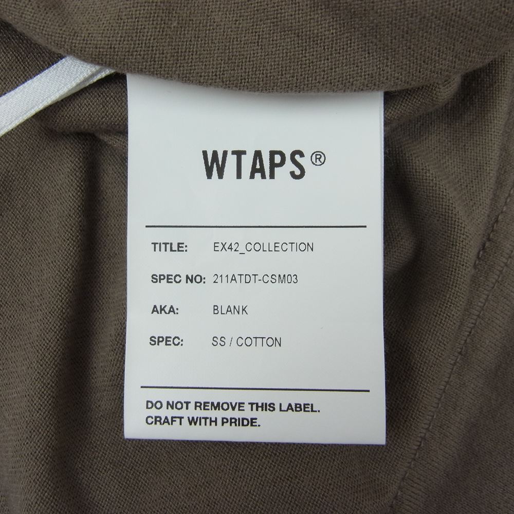 WTAPS ダブルタップス 21SS 211ATDT-CSM03 BLANK SS COTTON ブランク 無地 ポケット 半袖 Tシャツ グレージュ系 03【中古】